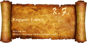 Kegyes Fanni névjegykártya